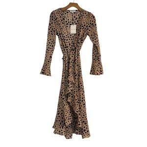 PRETTY LAVISH Leopard Wrap Dress NWT